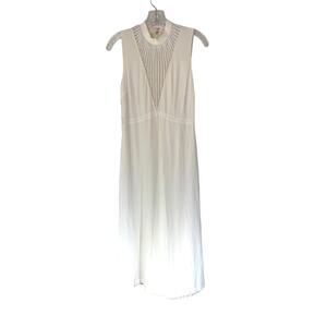 A.L.C. White Knit Crotchet Relaxed‎ Night Out Front Sleeveless Maxi Dress Size 2